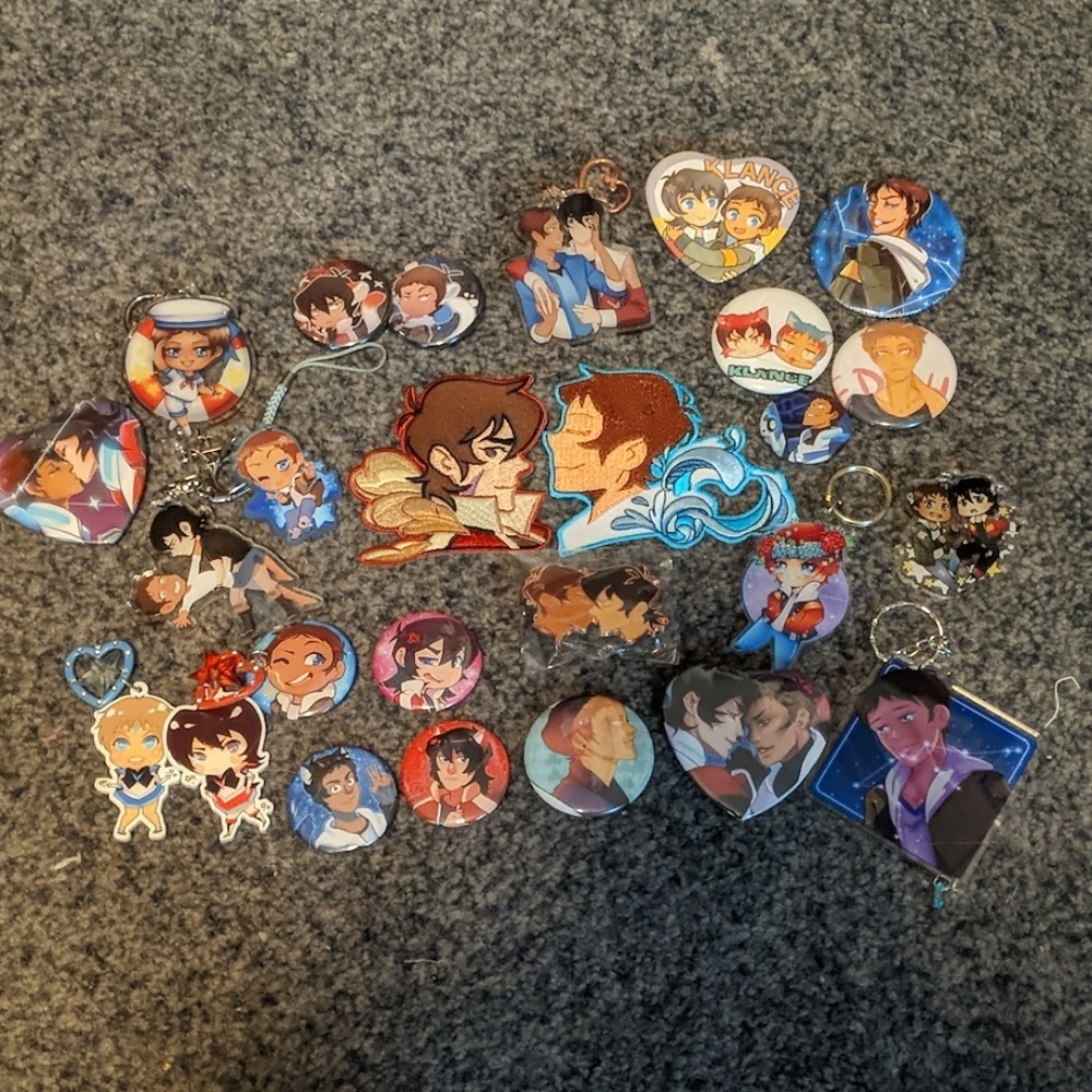 Voltron Klance Keith and Lance Charm and Pin Lot